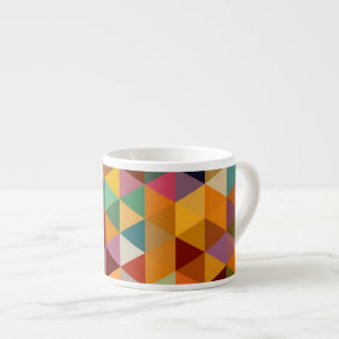 Vintage Triangles Pattern Background. Espresso Cup