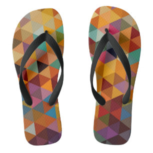 Vintage Triangles Pattern Background. Flip Flops