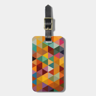 Vintage Triangles Pattern Background. Luggage Tag
