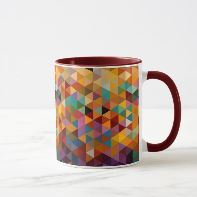 Vintage Triangles Pattern Background. Mug (Right)