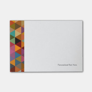 Vintage Triangles Pattern Background. Post-it Notes