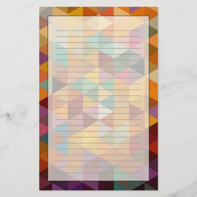 Vintage Triangles Pattern Background. Stationery (Front)