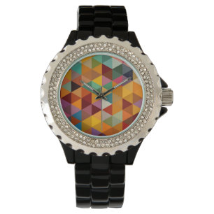 Vintage Triangles Pattern Background. Watch