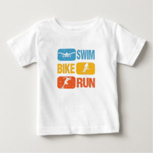 Vintage Triathlon - Swim Bike Run Baby T-Shirt