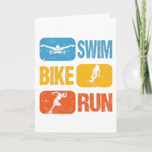 Vintage Triathlon - Swim Bike Run Card