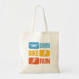 Vintage Triathlon - Swim Bike Run Tote Bag
