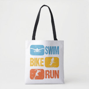 Vintage Triathlon - Swim Bike Run Tote Bag