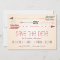 Vintage Tribal Arrows Save the Date Announcement