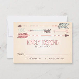 Vintage Tribal Arrows Wedding RSVP Card