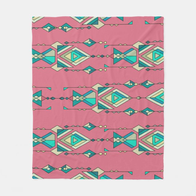 Vintage Tribal: Ethnic Seamless Pattern Fleece Blanket (Front)
