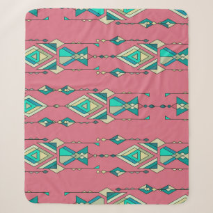Vintage Tribal: Ethnic Seamless Pattern Sherpa Blanket