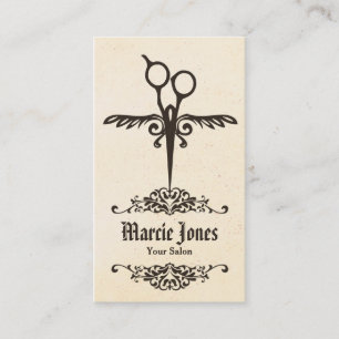 vintage tribal hairstylist hair stylist shears business card
