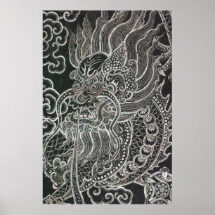 Vintage Tribal Japanese Dragon Poster