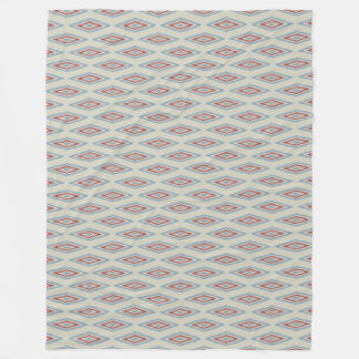 Vintage Tribal Pattern In Red And Blue Fleece Blanket