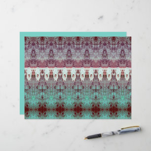 Vintage Tribal Pattern Teal Bull Cow Skull Country