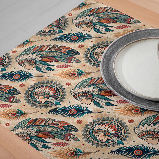Vintage Tribal Table Runner Rich Heritage Motifs (Vintage Tribal Table Runner Rich Heritage Motifs)