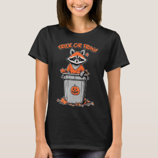Vintage Trick or Trash Racoon Halloween T-Shirt