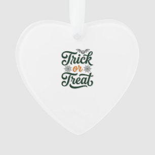 Vintage Trick Or Treat Halloween Typography Design Ornament