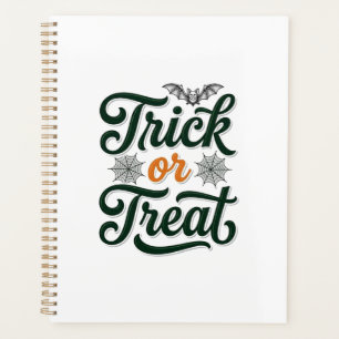 Vintage Trick Or Treat Halloween Typography Design Planner