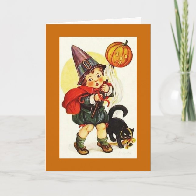 Vintage Trick or Treater Card (Front)