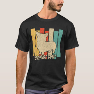Vintage Tricolor Corgi Dog Dad Fathers Day For Paw T-Shirt
