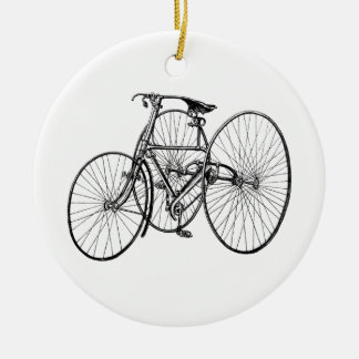 Vintage Tricycle - Three wheel bicycle Ceramic Tree Decoration