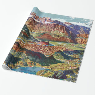 Vintage Trient and the Brenta Dolomites Italy Map Wrapping Paper