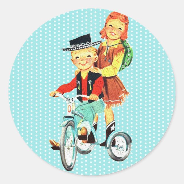Vintage Trike Classic Round Sticker (Front)