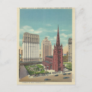Vintage Trinity Church New York City, New York Postcard