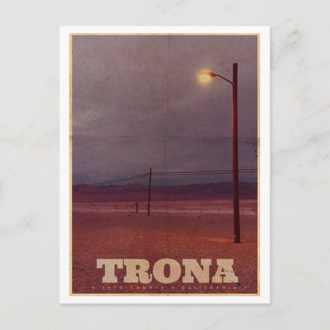 Vintage Trona USA Street Light Travel Postcard (Front)