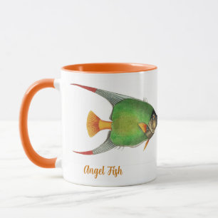 Vintage Tropical Angel Fish Personalised Mug