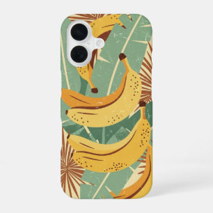 Vintage Tropical Banana Pattern iPhone 16 Case