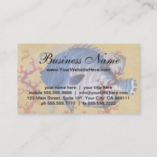 Vintage Tropical Blue Fish Coral Marine Ocean Life Business Card