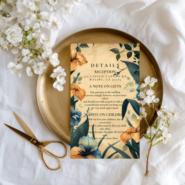 Vintage Tropical Botanical Wedding Enclosure Card (Creator Uploaded)