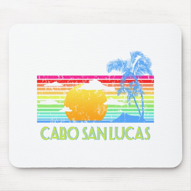 Vintage Tropical Cabo San Lucas Mouse Mat (Front)