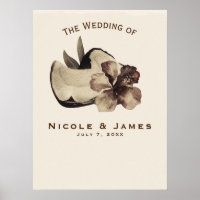 Vintage Tropical Coconut & Hibiscus Wedding Banner