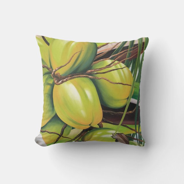 Vintage Tropical Coconut Palm Cushion (Front)