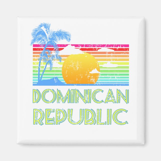 Vintage Tropical Dominican Republic Magnet (Front)