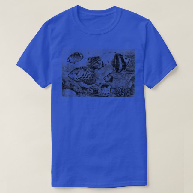 Vintage Tropical Fish Print T-Shirt (Design Front)