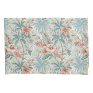 Vintage Tropical Floral Coastal Elegance Design Pillowcase