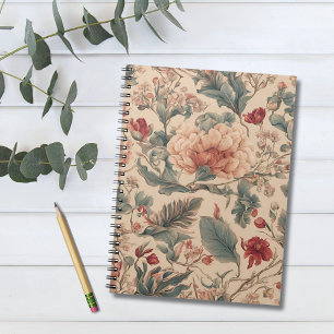 Vintage Tropical Floral Flowers Antique Notebook