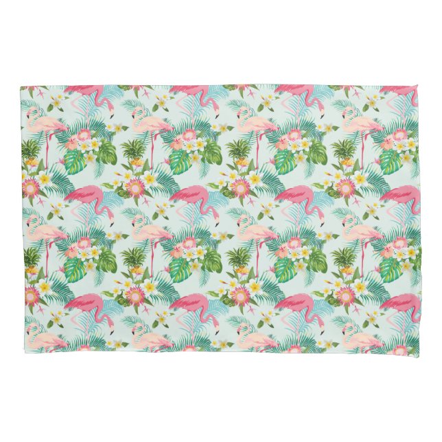 Vintage Tropical Flowers And Birds Pillowcase (Front-Left)