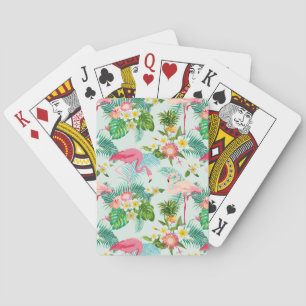 Vintage Tropical Flowers And Birds Playing Cards