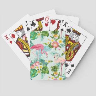 Vintage Tropical Flowers And Birds Playing Cards