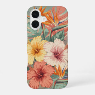 Vintage Tropical Flowers iPhone 16 Case