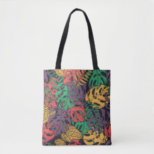Vintage tropical flowers seamless pattern tote bag