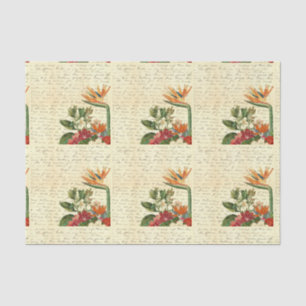 Vintage Tropical Flowers Tissue Paper