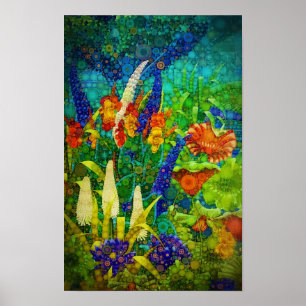 Vintage Tropical Forest Landscape Scenery Poster