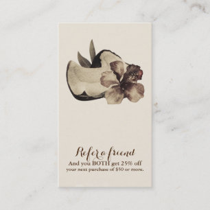 Vintage Tropical Hawaiian Hibiscus Refer a Friend Referral Card