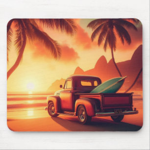 vintage tropical/Hawaiian surf truck Mouse Mat